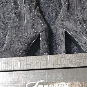 Forever 21 Black Rhinestone Heeled Boots